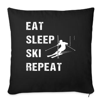 Cycle de vie du ski de slalom - Housse de coussin décorative 45 x 45 cm - noir - Devant