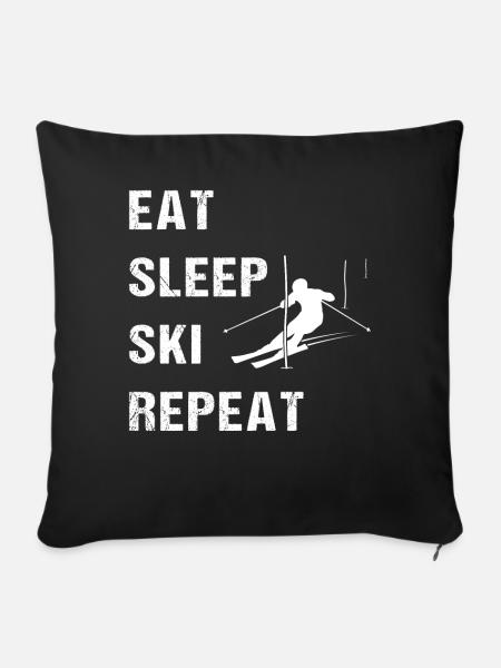 Ski-Slalom-Lebenszyklus - Sofakissenbezug 45 x 45 cm - Schwarz