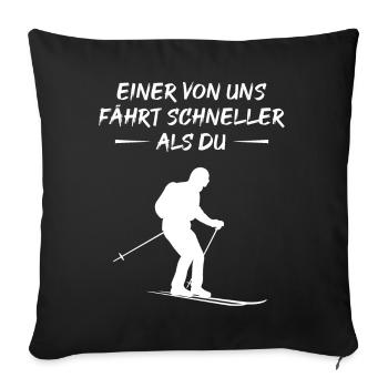 Cadeau pour les skieurs de vitesse - Housse de coussin décorative 45 x 45 cm - noir - Devant