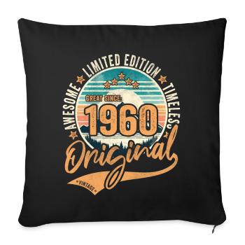 Vintage 1960 64th Birthday Original 1960 - Sofa pillowcase 17,3'' x 17,3'' (45 x 45 cm) - black - Front