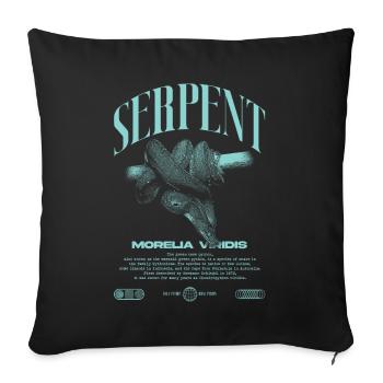 Green Tree Python Modern Reptile Keeper Streetwear - Sofa pillowcase 17,3'' x 17,3'' (45 x 45 cm) - black - Front
