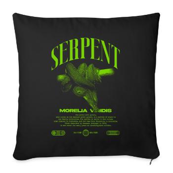 Green Tree Python Modern Reptile Keeper Streetwear - Sofa pillowcase 17,3'' x 17,3'' (45 x 45 cm) - black - Front