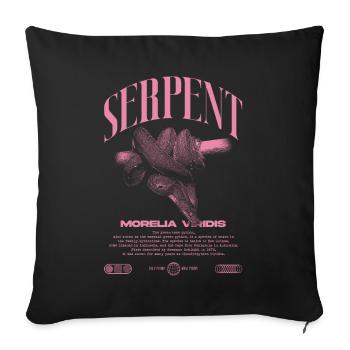Green Tree Python Modern Reptile Keeper Streetwear - Sofa pillowcase 17,3'' x 17,3'' (45 x 45 cm) - black - Front