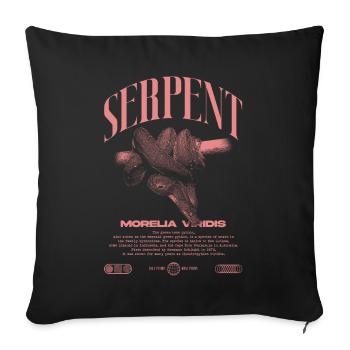 Green Tree Python Modern Reptile Keeper Streetwear - Sofa pillowcase 17,3'' x 17,3'' (45 x 45 cm) - black - Front