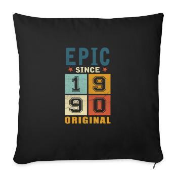 1990 Anniversaire épique depuis - Housse de coussin décorative 45 x 45 cm - noir - Devant