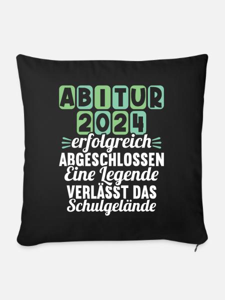 Abitur Junge Mädchen Abi Abitur 2024 - Sofakissenbezug 45 x 45 cm - Schwarz