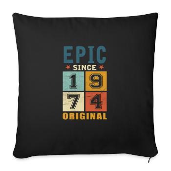 1974 Anniversaire épique depuis - Housse de coussin décorative 45 x 45 cm - noir - Devant