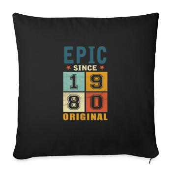 1980 Anniversaire Épique depuis - Housse de coussin décorative 45 x 45 cm - noir - Devant