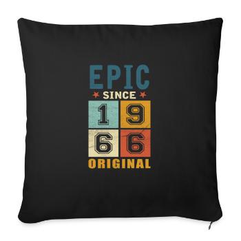 1966 Anniversaire épique depuis - Housse de coussin décorative 45 x 45 cm - noir - Devant