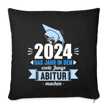 Abitur Young Girls Abitur Abitur 2024 - Sofa pillowcase 17,3'' x 17,3'' (45 x 45 cm) - black - Front
