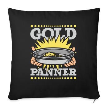 Orpaillage Prospection Placer Exploitation minière Or - Housse de coussin décorative 45 x 45 cm - noir - Devant