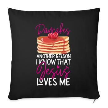 Amoureux des crêpes Enfants Jésus Foi - Housse de coussin décorative 45 x 45 cm - noir - Devant