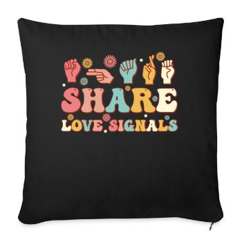 Positive Groovy American Sign Language ASL - Sofakissenbezug 45 x 45 cm - Schwarz - Vorne