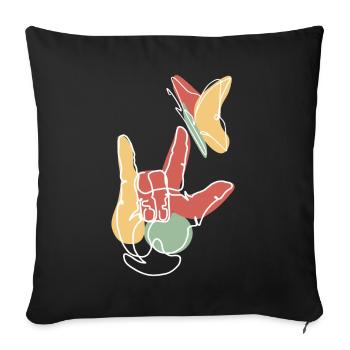 I Love You SIgn Language ASL Retro Boho Aesthetic - Sofakissenbezug 45 x 45 cm - Schwarz - Vorne