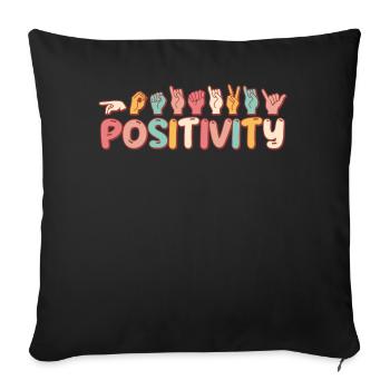 Positivity Groovy ASL Sign Language Teacher - Sofakissenbezug 45 x 45 cm - Schwarz - Vorne
