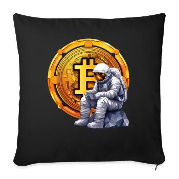 Astronaut Crypto Funny Cryptocurrency Trader - Sofakissenbezug 45 x 45 cm - Schwarz - Vorne