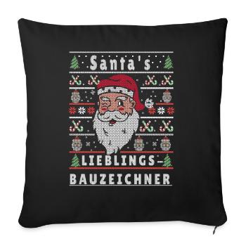 Noël laid Père Noël FAVORI Draughtsman - Housse de coussin décorative 45 x 45 cm - noir - Devant