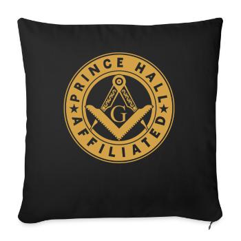 Angles et boussoles maçonniques FRANC-maçon Prince Hall - Housse de coussin décorative 45 x 45 cm - noir - Devant