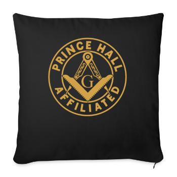 Angles et boussoles maçonniques FRANC-maçon Prince Hall - Housse de coussin décorative 45 x 45 cm - noir - Devant