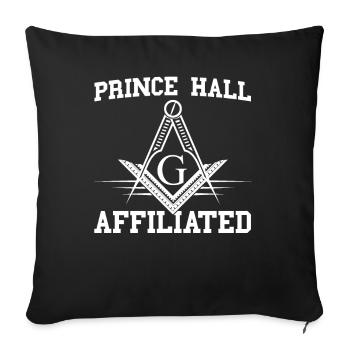 Angles et boussoles maçonniques FRANC-maçon Prince Hall - Housse de coussin décorative 45 x 45 cm - noir - Devant