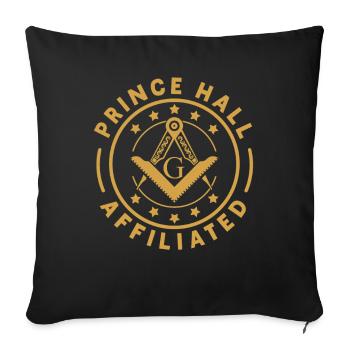 Angles et boussoles maçonniques FRANC-maçon Prince Hall - Housse de coussin décorative 45 x 45 cm - noir - Devant