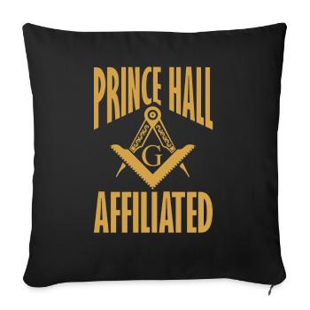 Angles et boussoles maçonniques FRANC-maçon Prince Hall - Housse de coussin décorative 45 x 45 cm - noir - Devant