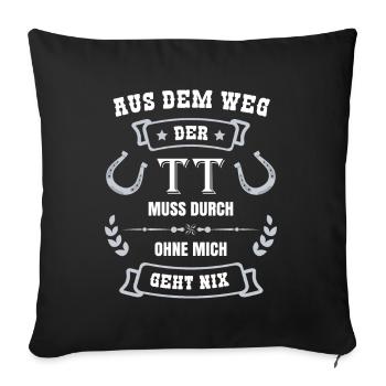 Aus dem Weg Turnier Trottel Pferde Reiter Sport - Sofakissenbezug 45 x 45 cm - Schwarz - Vorne