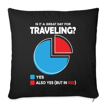 Est-ce un grand jour pour voyager ? - Housse de coussin décorative 45 x 45 cm - noir - Devant