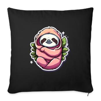 Sloth - Sofa pillowcase 17,3'' x 17,3'' (45 x 45 cm) - black - Front