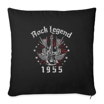 1955 anniversaire Rock légendes guitare - Housse de coussin décorative 45 x 45 cm - noir - Devant