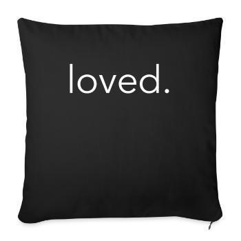 Loved Liebe Valentinstag - Sofakissenbezug 45 x 45 cm - Schwarz - Vorne