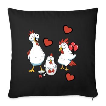 Grossesse, Naissance, Famille, Poulet, Coquille D’oeuf, Oeuf - Housse de coussin décorative 45 x 45 cm - noir - Devant