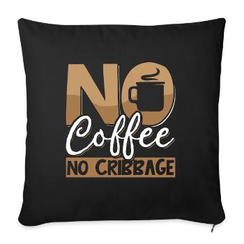 Cribbage Joueur Sans Café Jeu De Société Amateur De Café - Housse de coussin décorative 45 x 45 cm - noir - Devant