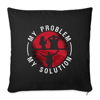 Cribbage Player My Problem My Pictogram Dad Mom - Sofa pillowcase 17,3'' x 17,3'' (45 x 45 cm) - black - Front