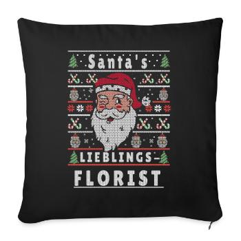 Ugly Christmas SANTA'S FAVORITE FLORIST - Sofa pillowcase 17,3'' x 17,3'' (45 x 45 cm) - black - Front