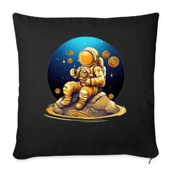 Cute Astronaut Crypto Currency Trader Mining - Sofakissenbezug 45 x 45 cm - Schwarz - Vorne