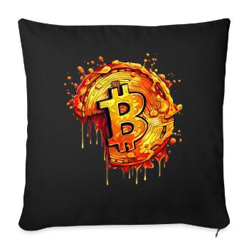Bitcoin Pizza Day Funny Crypto Currency Trading - Sofakissenbezug 45 x 45 cm - Schwarz - Vorne