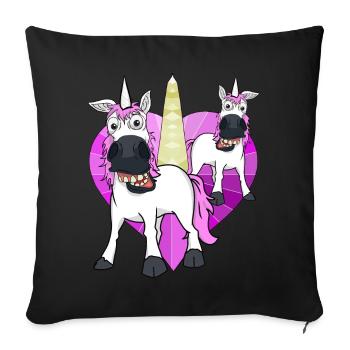 Unicorns Heart Unicorn Mythical Creature Birthday Child - Sofa pillowcase 17,3'' x 17,3'' (45 x 45 cm) - black - Front