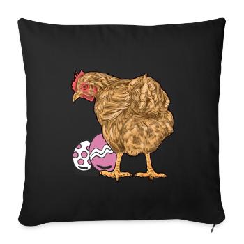 Chicken, Poultry, Poultry, Eggs, Egg, Easter, Easter Egg - Sofa pillowcase 17,3'' x 17,3'' (45 x 45 cm) - black - Front