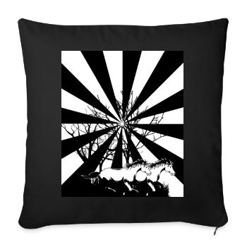 Fantasy Wild Horses Horse Horses Pony - Sofa pillowcase 17,3'' x 17,3'' (45 x 45 cm) - black - Front