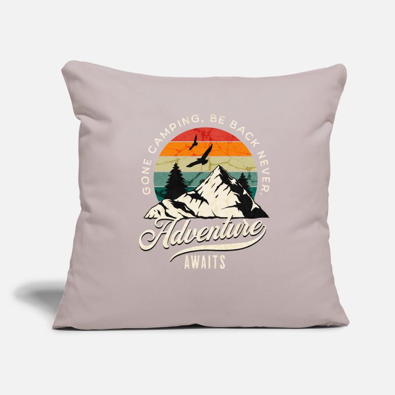 Gone Camping Be Back Jamais d’aventure vous attend Housse de coussin décorative 45 x 45 cm