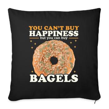 Bagel Lover | Beigel Bagel Bread Gift - Sofa pillowcase 17,3'' x 17,3'' (45 x 45 cm) - black - Front