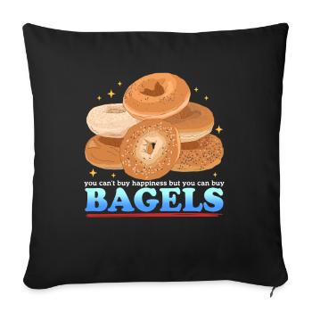 Bagel Beigel Bagel Bread Lover Gift - Sofa pillowcase 17,3'' x 17,3'' (45 x 45 cm) - black - Front