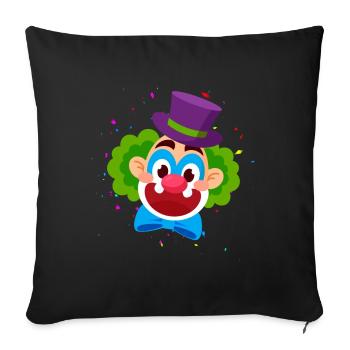 Clown, Carnaval, Carnaval, Costume De Carnaval, Parade, Célébration, Bouffon, - Housse de coussin décorative 45 x 45 cm - noir - Devant