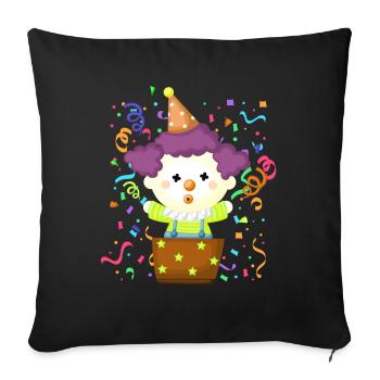 Clown Karneval Fasching Kostüm Umzug Feiern Narr - Sofakissenbezug 45 x 45 cm - Schwarz - Vorne