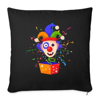 Clown Karneval Fasching Kostüm Umzug Feiern Narr - Sofakissenbezug 45 x 45 cm - Schwarz - Vorne