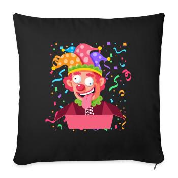 Clown Carnaval Carnaval Costume Parade Célébrer Jester D - Housse de coussin décorative 45 x 45 cm - noir - Devant