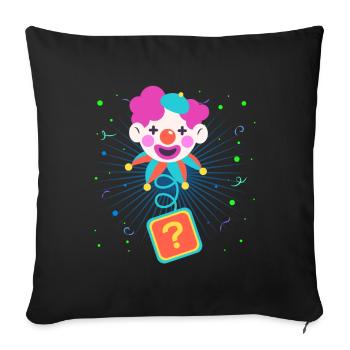 Clown Karneval Fasching Kostüm Umzug Feiern Narr - Sofakissenbezug 45 x 45 cm - Schwarz - Vorne