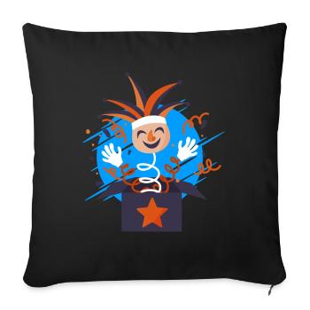 Clown Karneval Fasching Kostüm Umzug Feiern Narr - Sofakissenbezug 45 x 45 cm - Schwarz - Vorne