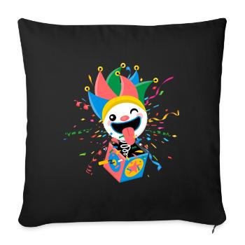 Clown, Carnaval, Carnaval, Costume De Carnaval, Parade, Célébration, Bouffon, - Housse de coussin décorative 45 x 45 cm - noir - Devant